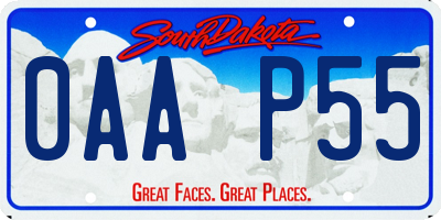 SD license plate 0AAP55