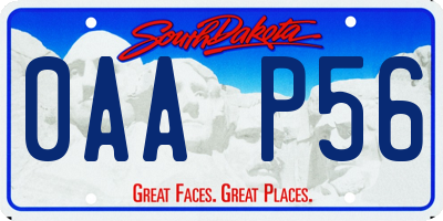 SD license plate 0AAP56
