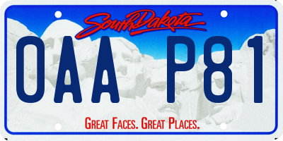 SD license plate 0AAP81