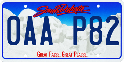 SD license plate 0AAP82