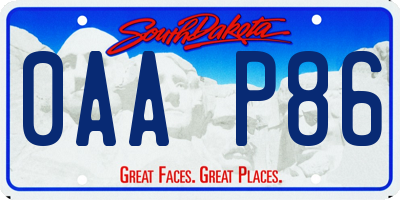 SD license plate 0AAP86