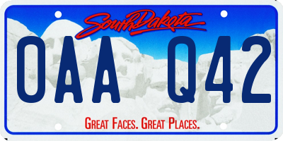 SD license plate 0AAQ42