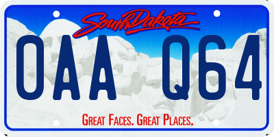 SD license plate 0AAQ64