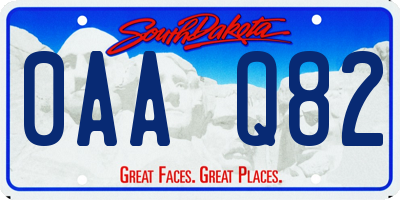 SD license plate 0AAQ82