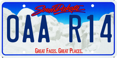 SD license plate 0AAR14