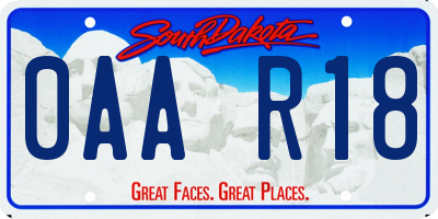 SD license plate 0AAR18