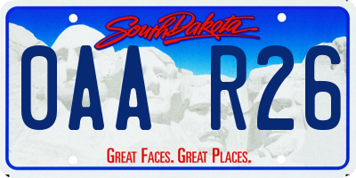 SD license plate 0AAR26