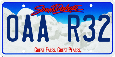 SD license plate 0AAR32