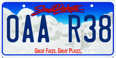 SD license plate 0AAR38