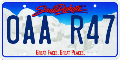 SD license plate 0AAR47