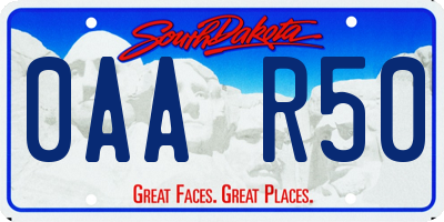 SD license plate 0AAR50