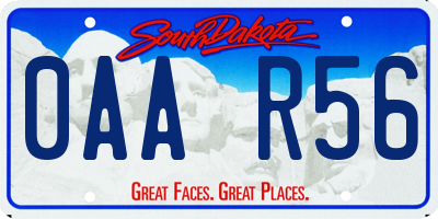 SD license plate 0AAR56