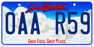 SD license plate 0AAR59