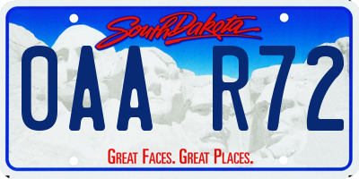 SD license plate 0AAR72