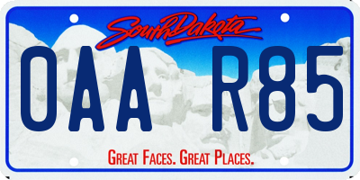 SD license plate 0AAR85