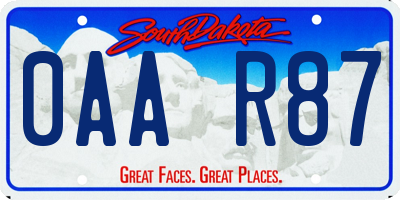 SD license plate 0AAR87