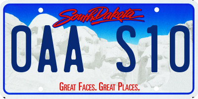 SD license plate 0AAS10