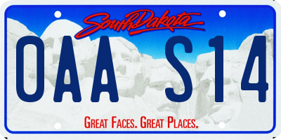 SD license plate 0AAS14