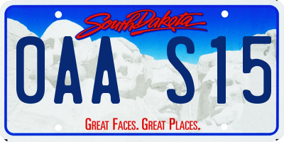 SD license plate 0AAS15