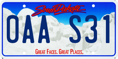 SD license plate 0AAS31