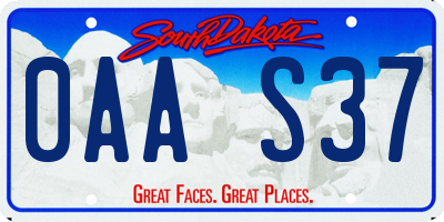 SD license plate 0AAS37