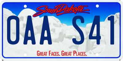 SD license plate 0AAS41