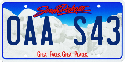 SD license plate 0AAS43