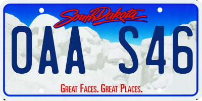 SD license plate 0AAS46