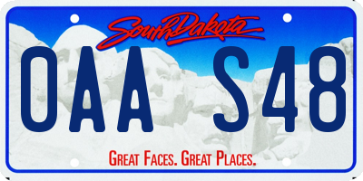 SD license plate 0AAS48