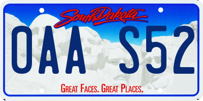 SD license plate 0AAS52