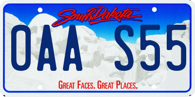 SD license plate 0AAS55