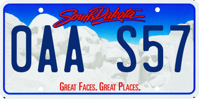 SD license plate 0AAS57