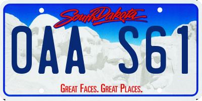SD license plate 0AAS61