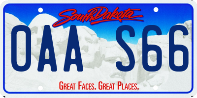 SD license plate 0AAS66