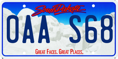 SD license plate 0AAS68