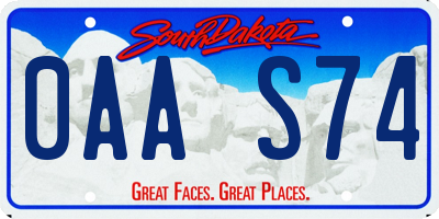 SD license plate 0AAS74