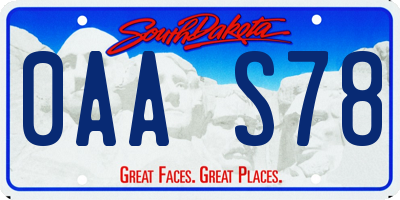 SD license plate 0AAS78