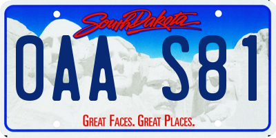 SD license plate 0AAS81