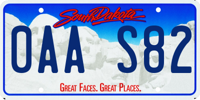 SD license plate 0AAS82