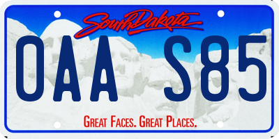 SD license plate 0AAS85