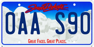 SD license plate 0AAS90