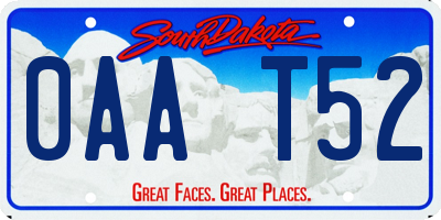 SD license plate 0AAT52