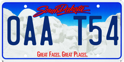SD license plate 0AAT54