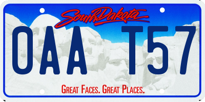 SD license plate 0AAT57