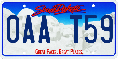 SD license plate 0AAT59