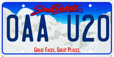 SD license plate 0AAU20