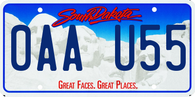 SD license plate 0AAU55