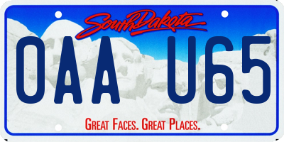 SD license plate 0AAU65