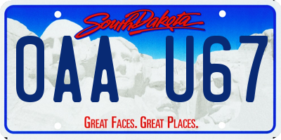 SD license plate 0AAU67