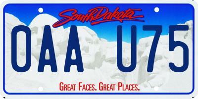 SD license plate 0AAU75